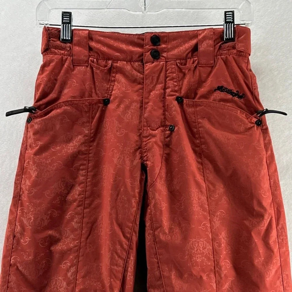 Billabong Winter Ski Snow Pants Girls Sz M Straight Insulated Waterproof Orange - Picture 3 of 8